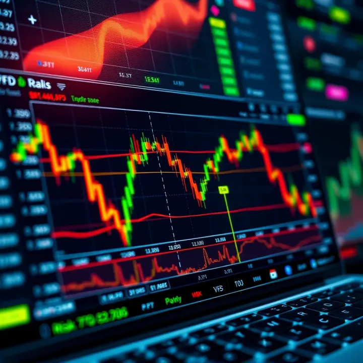 Detailed Trading Interface for Risk and Profit Calculation Detailed trading interface showing risk and profit calculation for CFDs