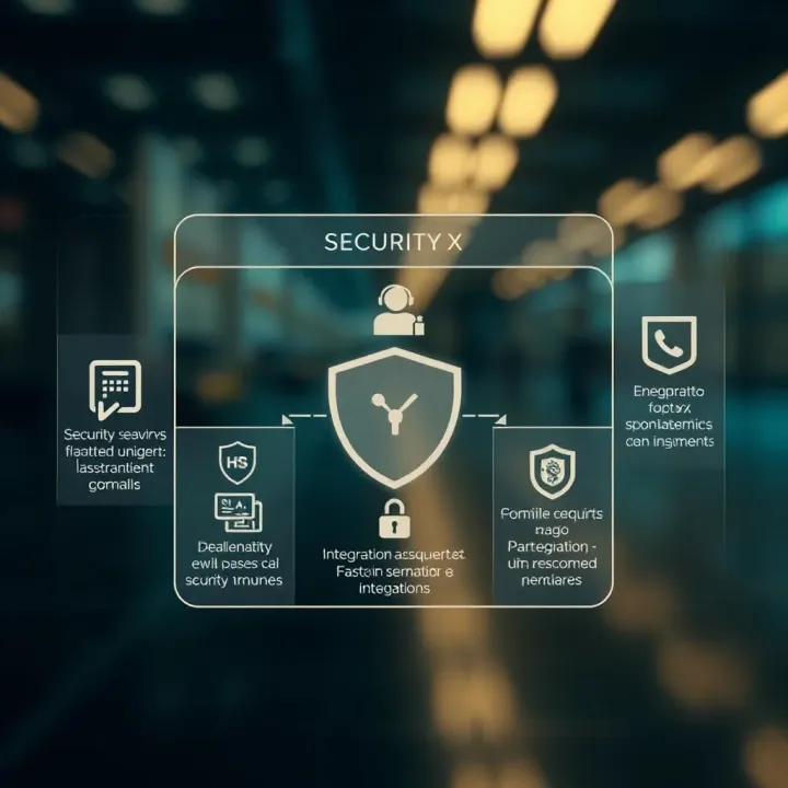 Diagram illustrating the security measures and integration options of Quoatex