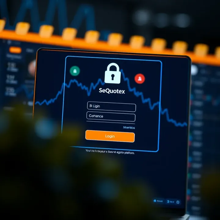 User interface showing a secure login page for Quotex platform
