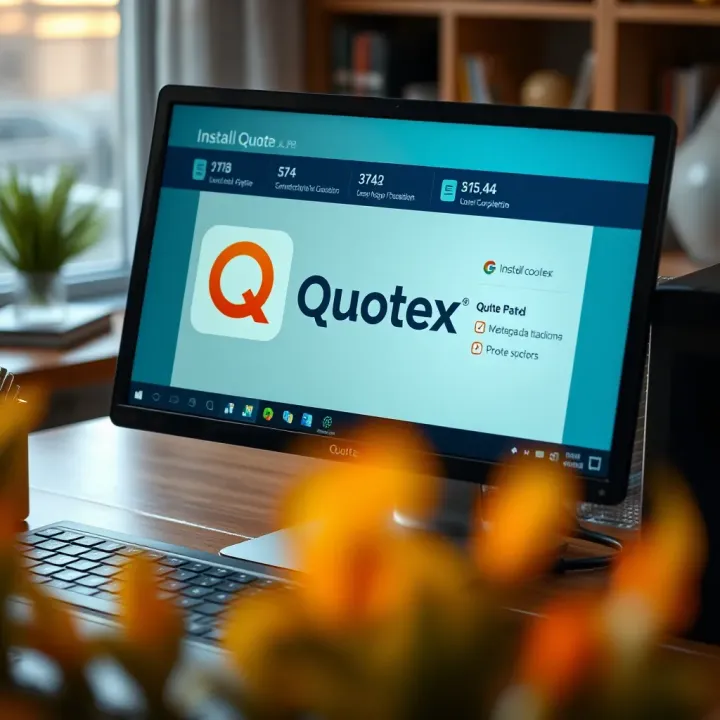 Installing Quotex Application on PC Illustration of installation process for Quotex app on a personal computer with clear user interface icons