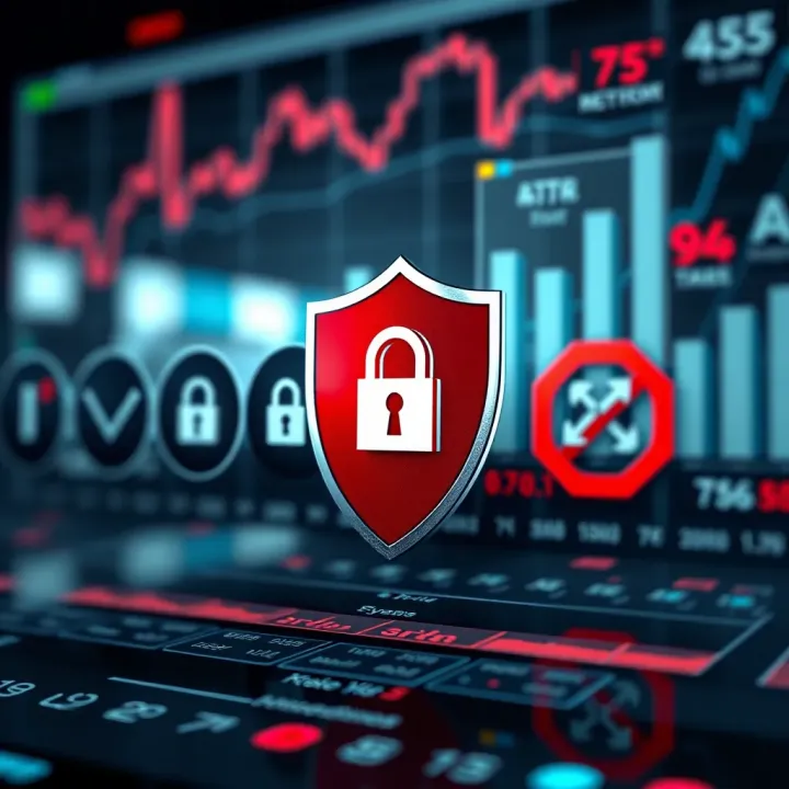 Security and Regulation in Binary Options Trading Graphic showing security shields and regulatory symbols representing safe investment practices in binary options