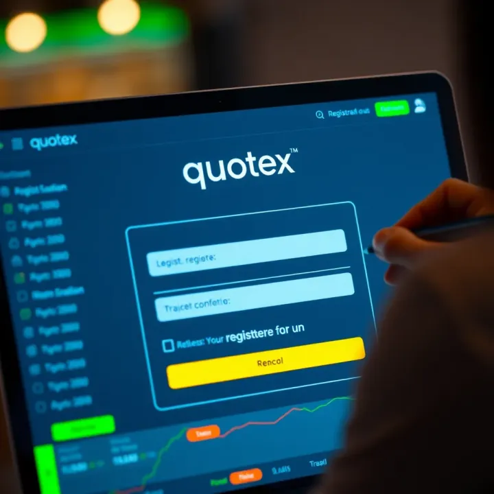 Registration Interface for Quotex Account Creation User filling out registration form on trading platform interface