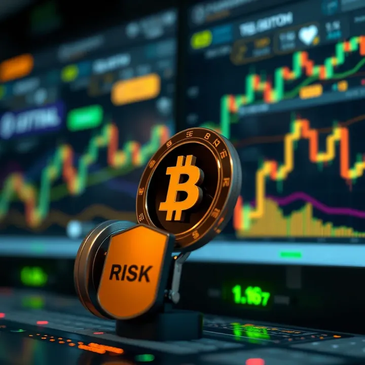 Conceptual representation of automated cryptocurrency trading with security and risk elements