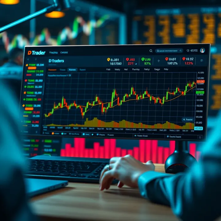 Trading Strategies and Performance Overview on D Trader Graphical representation of trading strategies and performance metrics within D Trader platform