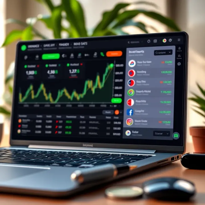 Demo Money Trading Platform Interface Overview Screen showing a trading platform with demo account interface and investment options