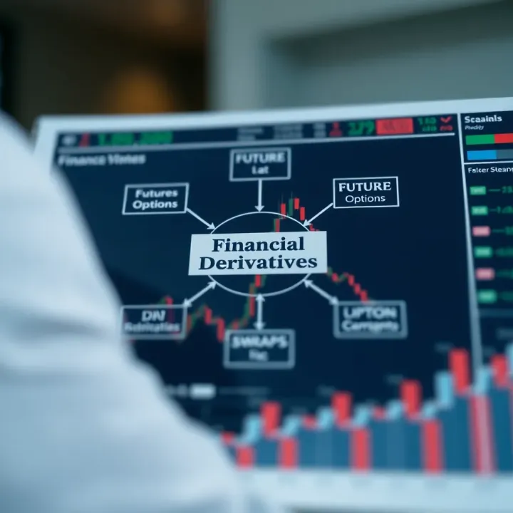 Diagram illustrating different types of financial derivatives such as futures, options, and swaps
