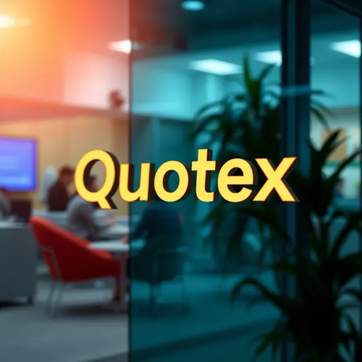 Quotex logo showcasing its original color scheme and typography