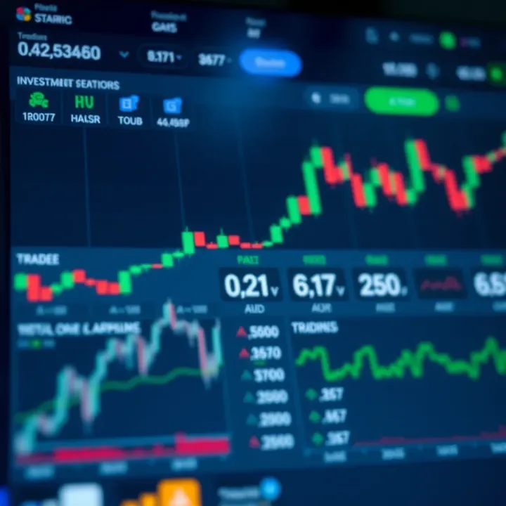 Illustration of a digital investment dashboard showing diverse asset options