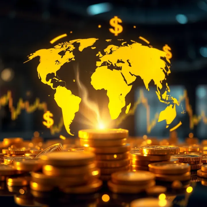 Economic and Global News Influences on Gold Price Global economic news icons and symbols influencing gold price trends in international markets