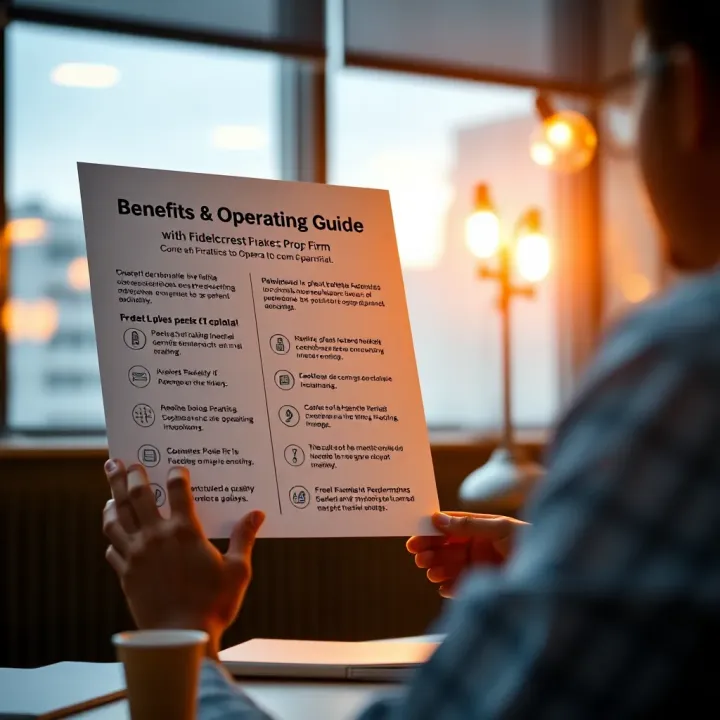 Benefits and Operating Guide with Fidelcrest Prop Firm Illustration of benefits and guidelines for traders using external capital with Fidelcrest
