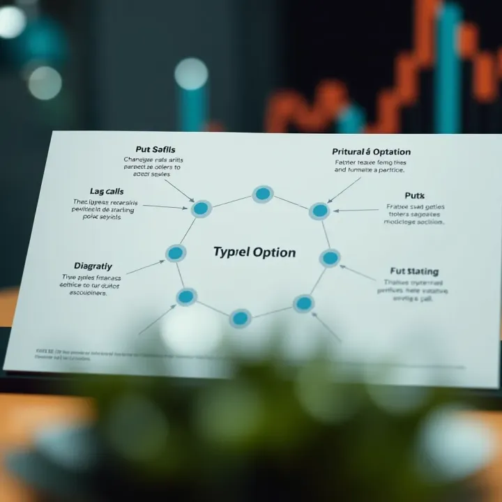 Diagram illustrating different types of financial options including calls and puts