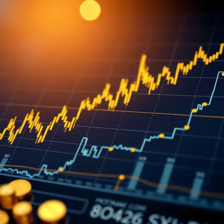 Detailed financial chart illustrating gold's response to global economic events