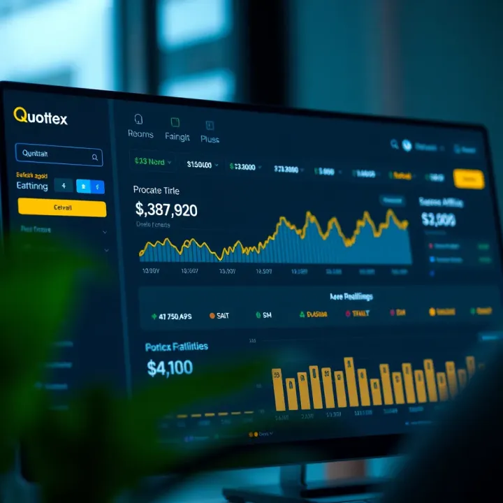 Dashboard view of Quotex Affiliate platform showing earnings and performance metrics