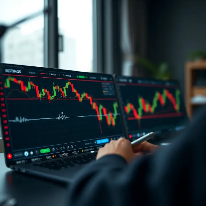Chart outlining settings configuration for trading indicators on IQ Option platform