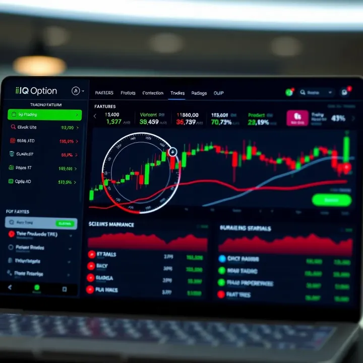 Overview of IQ Option Trading Platform Features Dashboard view of IQ Option platform highlighting key features and tools for online trading