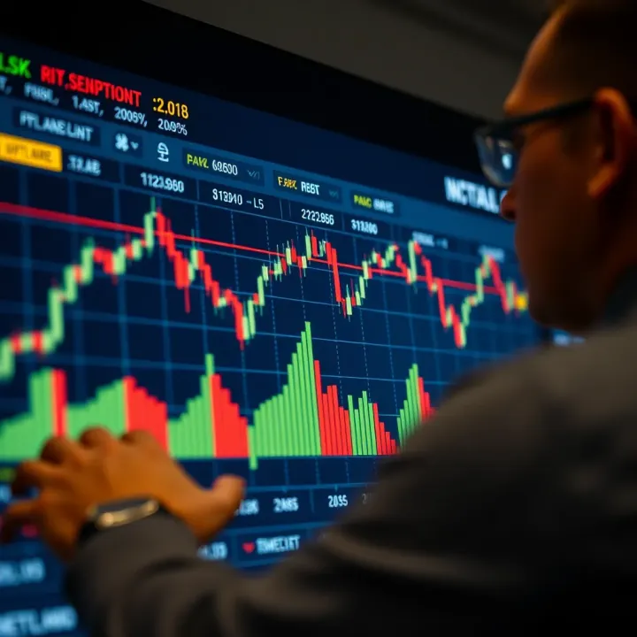 Visualization of risk management techniques with trend lines and trading signals on a digital chart