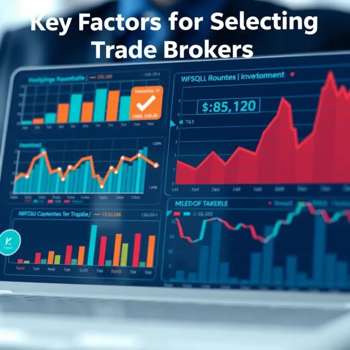 Key Factors for Selecting Trade Brokers Illustration of financial charts and fee structures highlighting important considerations for choosing a trade broker