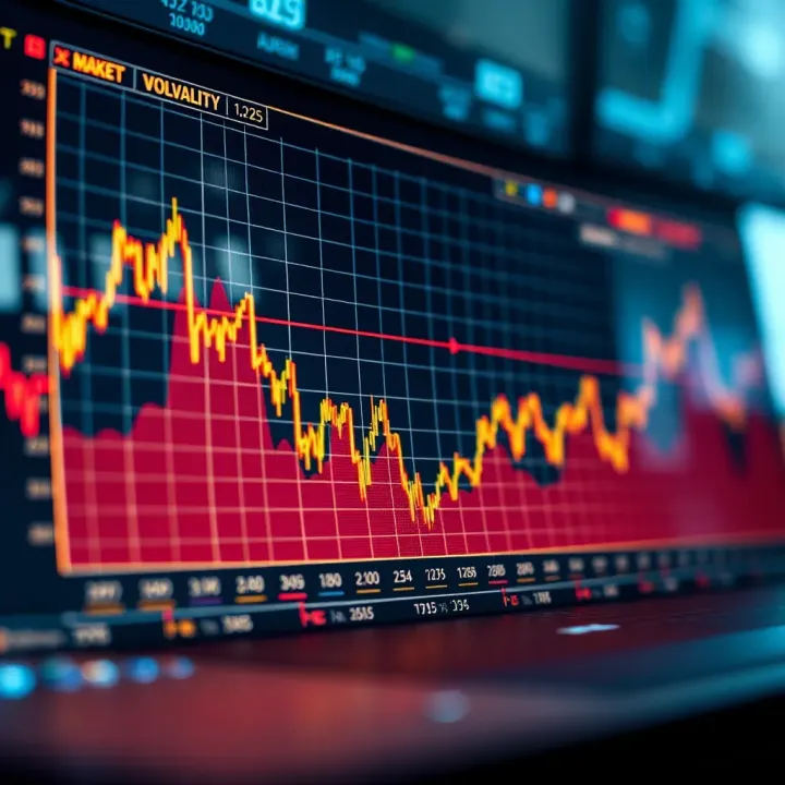 Graph showing market volatility fluctuations over time