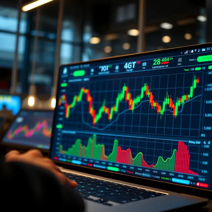 Cryptocurrency Trading Interface on OKX Platform Interface displaying cryptocurrency trading charts and analytics on a digital platform