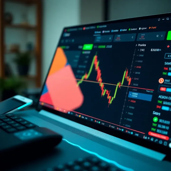 Dashboard of Olimp Trad trading platform showing real-time market data and asset options