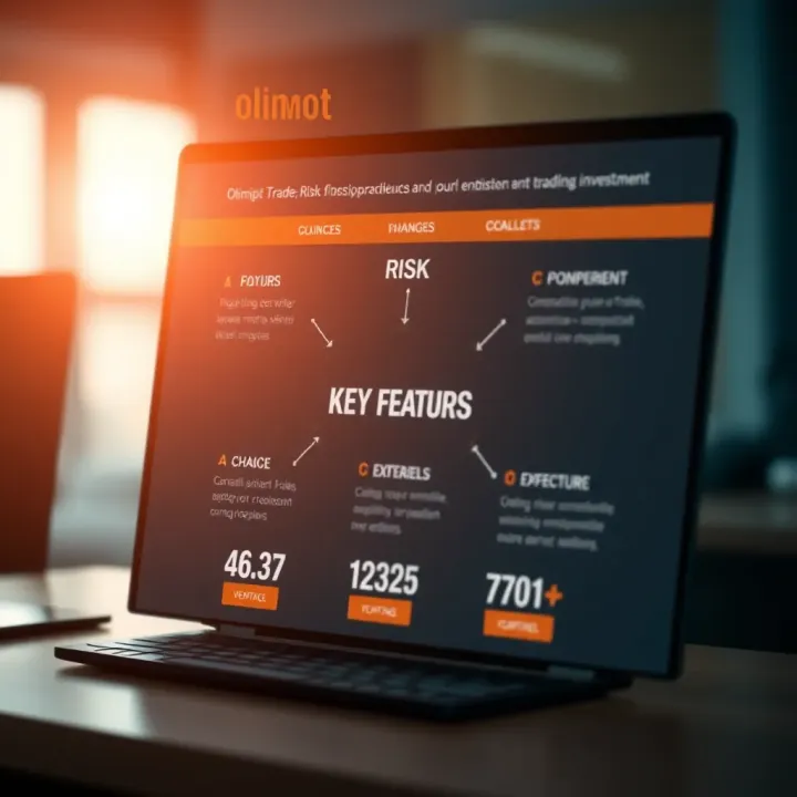 Key Features and Risk Considerations of Olimp Trade Platform Diagram illustrating key features and risk factors of an online investment trading system