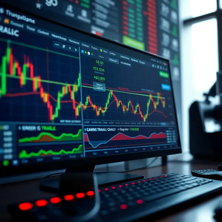 Interface of an options trading platform showing charts and trading tools