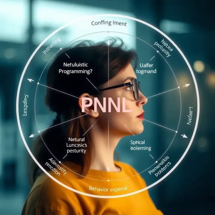 Key Components of Neuro-Linguistic Programming Conceptual diagram showing key elements of Neuro-Linguistic Programming including communication and behavior patterns