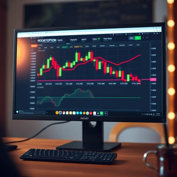 User interface of Pocket Option trading platform displayed on a desktop computer