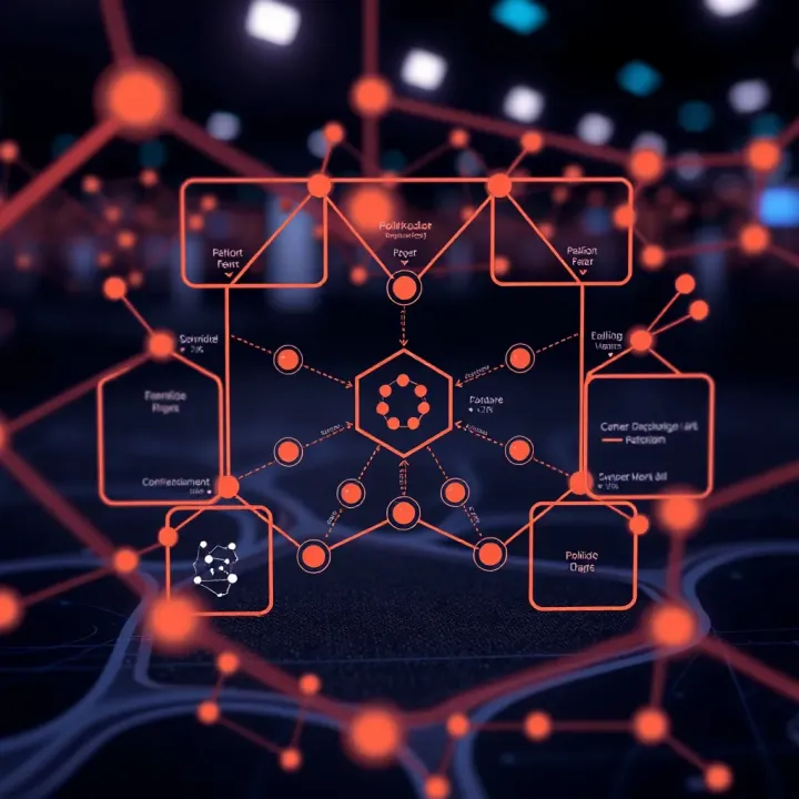 Diagram illustrating the architecture and components of the Polkadot blockchain network