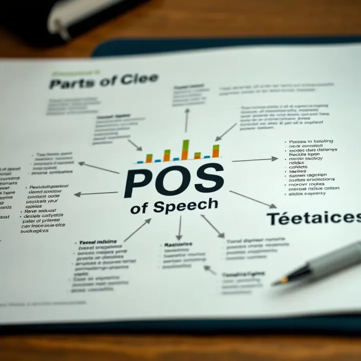 Diagram illustrating parts of speech in linguistics with examples