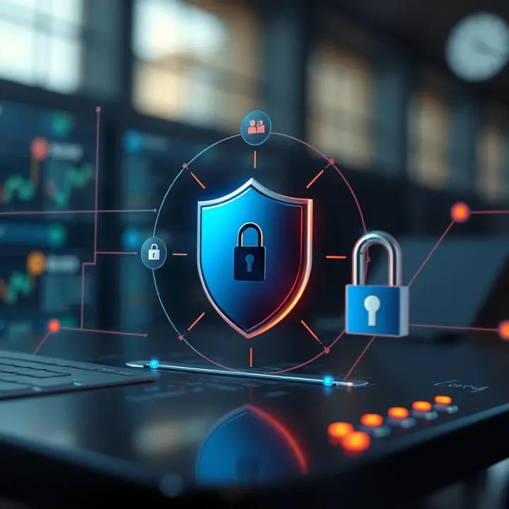 Ensuring Account Security on Quotex Platform Secure account protection illustration with shield and lock symbols for Quotex