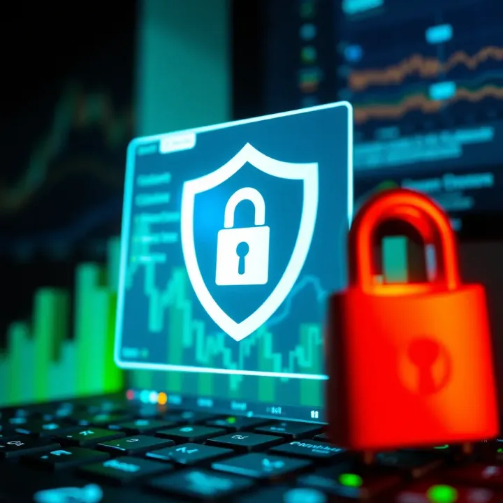 Secure login concept with a shield icon representing account protection on Quotex
