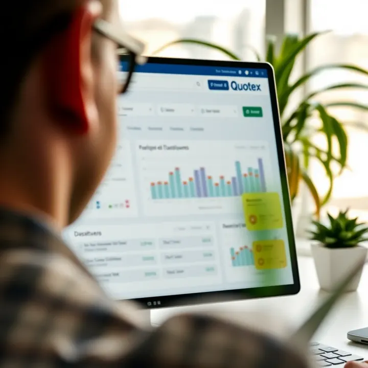 Quotex Platform Dashboard Features Dashboard overview displaying key features and tools available after registration on Quotex
