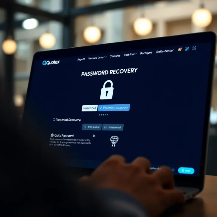 Password Recovery Features on Quotex Platform Interface showing password recovery options on Quotex website