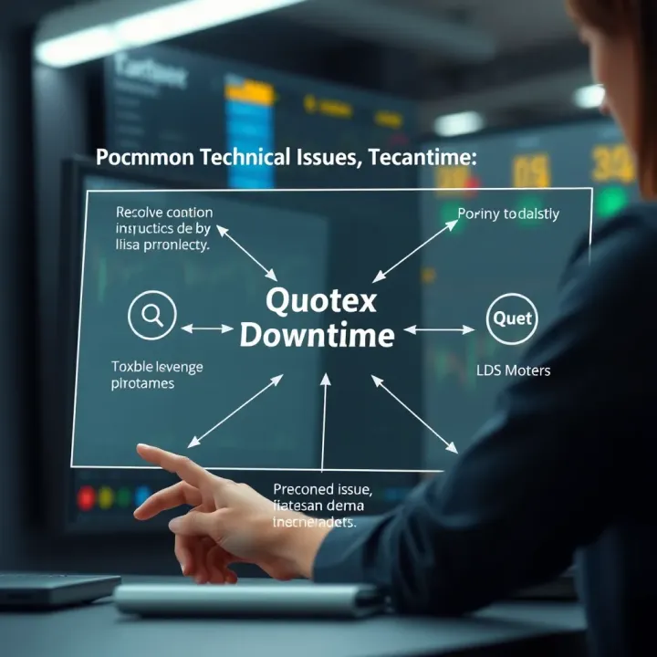 Diagram showing common technical issues causing Quotex platform downtime