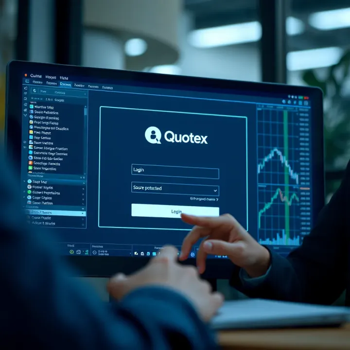 Quotex Secure Access and User Authentication Features Secure login screen of Quotex platform emphasizing protection features and user access