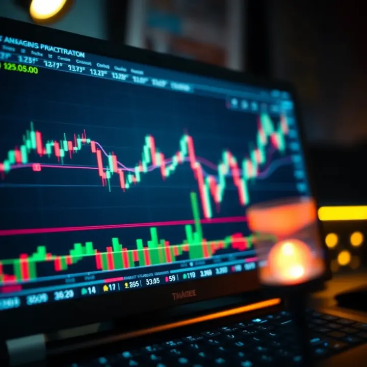 Technical Analysis Indicators on a Trading Platform Chart illustrating technical analysis indicators on a digital trading platform