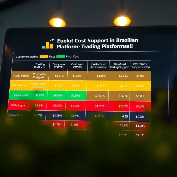 Evaluating Costs and Support in Brazilian Trading Platforms Comparison chart of trading platform costs and customer support options