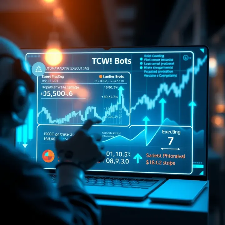 Diagram illustrating how trader bots execute automated financial transactions on a digital platform