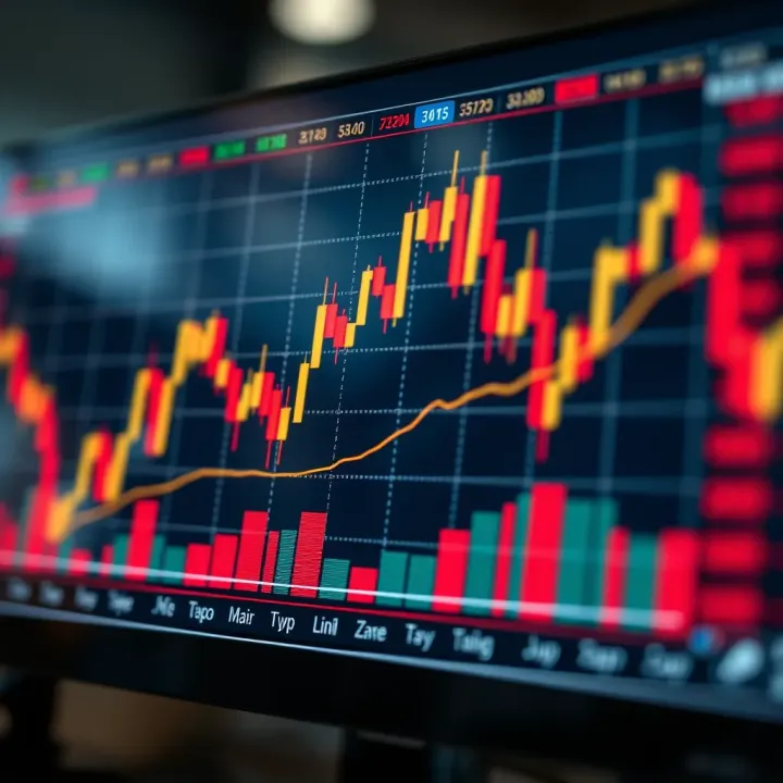 Graph showing dynamic currency exchange rates in Forex trading