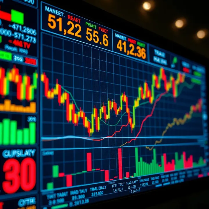 Financial Instruments for Volatility Trading Various financial instruments used for volatility trading on a digital screen